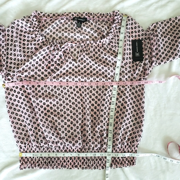 INC International Concepts Sheer Geometric Pattern Blouson Style Blouse--NWT--M - Picture 11 of 11